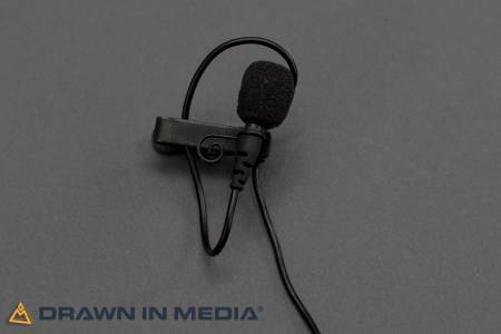 lavaliere microphone with windscreen and alligator clip